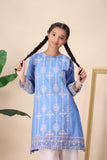 Girls Light Blue Embroidered Suit – Soft, Elegant & Festive For Girls