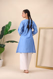 Girls Light Blue Embroidered Suit – Soft, Elegant & Festive For Girls