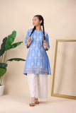 Girls Light Blue Embroidered Suit – Soft, Elegant & Festive For Girls