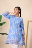 Girls Light Blue Embroidered Suit – Soft, Elegant & Festive For Girls