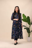Girls Blue Floral Tiered Maxi – Flowing & Feminine Elegance For Girls