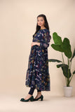 Girls Blue Floral Tiered Maxi – Flowing & Feminine Elegance For Girls
