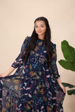 Girls Blue Floral Tiered Maxi – Flowing & Feminine Elegance For Girls