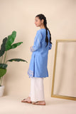 Girls Light Blue Embroidered Suit – Soft, Elegant & Festive For Girls