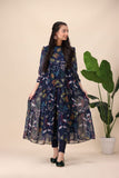 Girls Blue Floral Tiered Maxi – Flowing & Feminine Elegance For Girls