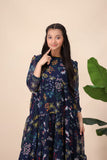 Girls Blue Floral Tiered Maxi – Flowing & Feminine Elegance For Girls