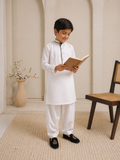 Elite White Premium Shalwar Kameez Set For Boys