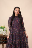 Girls Purple Floral Tiered Maxi – Flowing & Elegant Style For Girls