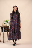 Girls Purple Floral Tiered Maxi – Flowing & Elegant Style For Girls