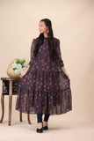 Girls Purple Floral Tiered Maxi – Flowing & Elegant Style For Girls