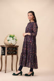 Girls Purple Floral Tiered Maxi – Flowing & Elegant Style For Girls