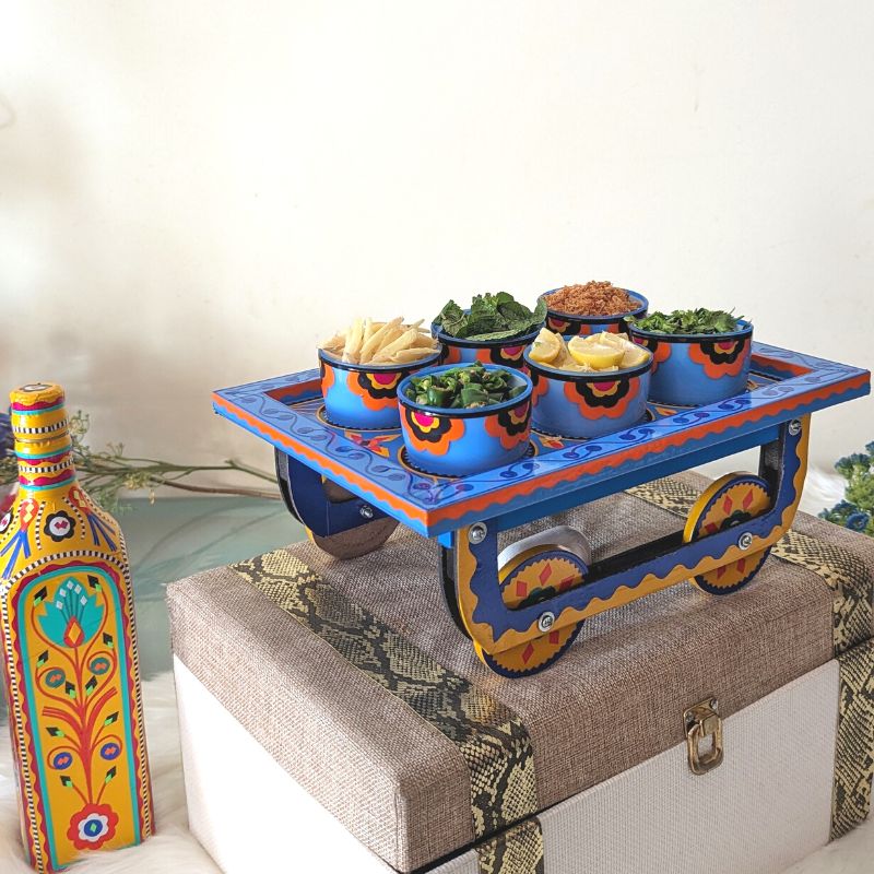 Blue Color Truck-Art Wooden Thaila/Cart