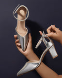 WINX Heels – Silver Rhinestone Mules For Women