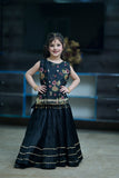 Printed Organza Choli with Crush Lehnga For Girls