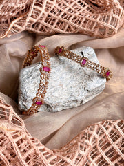 Ruby Bloom Zircon Luxury Bangle For Women