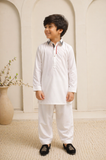Royal White Premium Shalwar Kameez Set For Boys