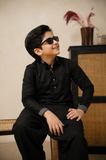 Royal Black Premium Shalwar Kameez Set For Boys