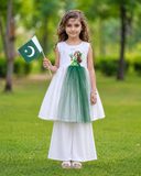14th August 3D Embroidered Lawn 2-Piece Plazo Suit For Girls