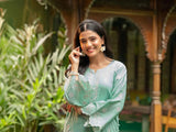 Rang-e-Bahar Mint Green Embroidered Cambric 2-Piece Suit For Women