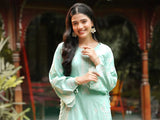 Rang-e-Bahar Mint Green Embroidered Cambric 2-Piece Suit For Women