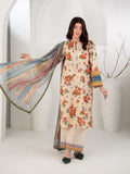 Peach Beige 3-Piece Printed Suit with Chiffon Dupatta For Women