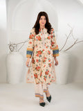 Peach Beige 3-Piece Printed Suit with Chiffon Dupatta For Women