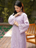 Lilac Embroidered Cambric 2-Piece Suit For Women