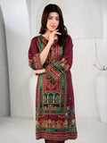 Elegant Maroon 3-Piece Printed Suit For Women