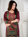 Elegant Maroon 3-Piece Printed Suit For Women