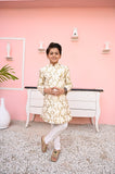 Elegant Golden Mysore Sequence Sherwani For Boys