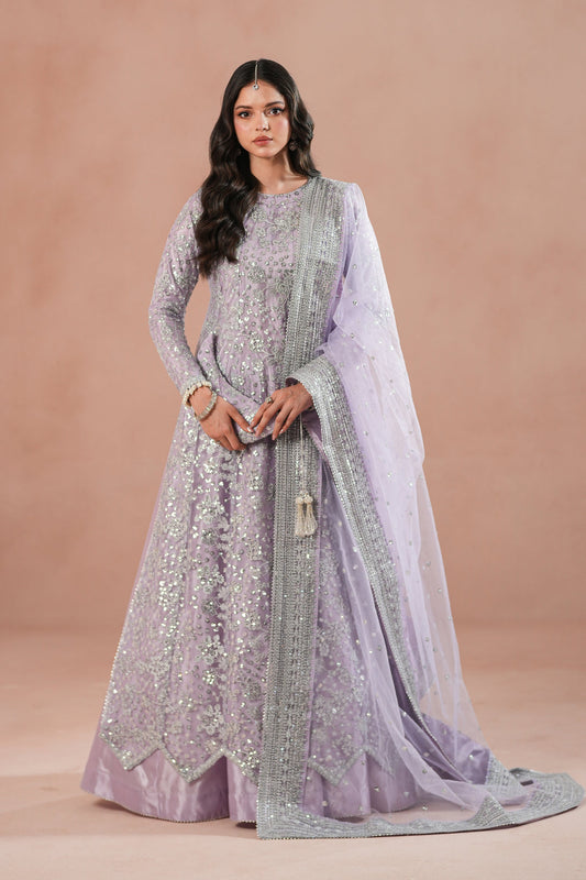 Lilac Luxe Embroidered Net Maxi For Women