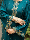 Deep Teal 2-Piece Embroidered Cambric Suit – Luxe Edit For Women