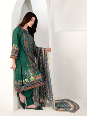 Elegant Emerald Green 3-Piece Printed Suit For Women
