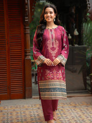 Zareen – Maroon 2-Piece Digital Printed Doria Lawn Suit For Women