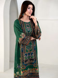 Elegant Emerald Green 3-Piece Printed Suit For Women