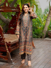 Miraas – Olive 2-Piece Digital Printed Doria Lawn Suit For Women