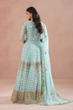 Sky Blue Royal Embroidered Chiffon Lehenga For Women