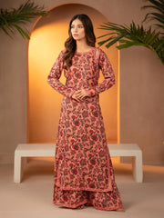 Sargoshi – Pink 2-Piece Digital Printed Gharara Set For Women