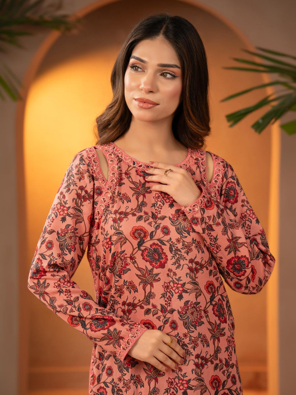 Sargoshi – Pink 2-Piece Digital Printed Gharara Set For Women