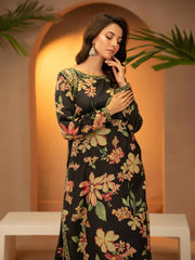 Sargoshi – Black 2-Piece Digital Printed Gharara Set For Women