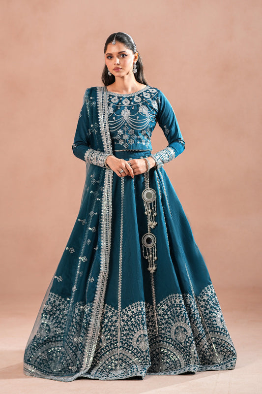 Zinc Royal Embroidered Raw Silk Lehenga For Women