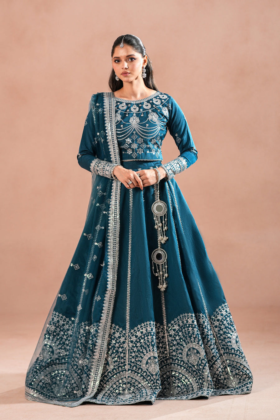 Zinc Royal Embroidered Raw Silk Lehenga For Women