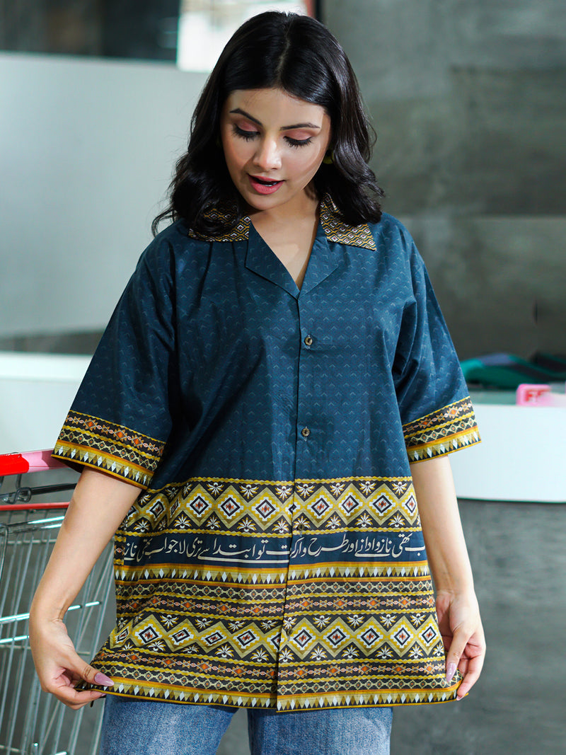 Urdu Poetry Pure Lawn Unisex Shirt For Unisex