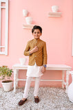 Majestic Golden Embroidered Prince Coat For Boys