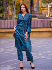 2-Piece Shamoz Silk Shirt and Trouser Set For Women