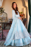 Aafreen Sky Blue Wedding Formal Frock with Lehenga & Dupatta For Women