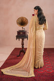 Golden Royal Embroidered Chiffon Saree For Women