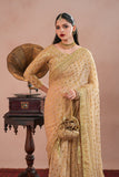 Golden Royal Embroidered Chiffon Saree For Women