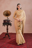 Golden Royal Embroidered Chiffon Saree For Women