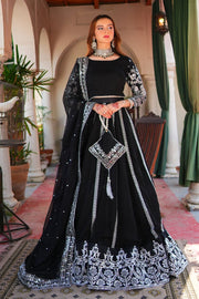 Sahiba Black Chiffon & Silk Lehenga Choli with Dupatta For Women